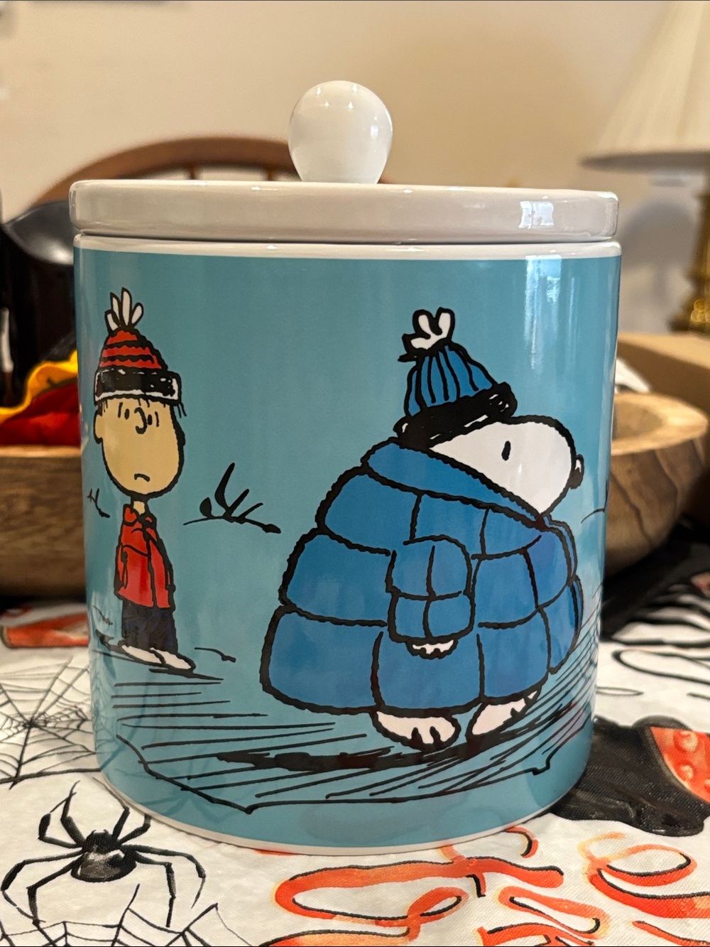 Peanuts Charlie Brown & Snoopy Winter Ceramic Jar